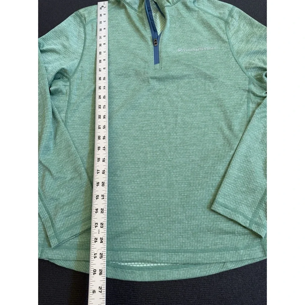 Vineyard Vines Pullover Mens Small Green On The Go Sankaty Quarter Zip Golf OTG